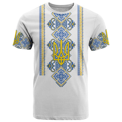Vyshyvanka Day T-Shirt Ukrainian Folk Traditions Pattern White Version Graphic Tee