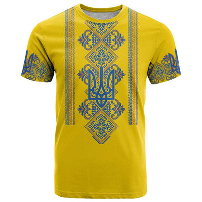 Vyshyvanka Day T-Shirt Ukrainian Folk Traditions Pattern Yellow Version Graphic Tee
