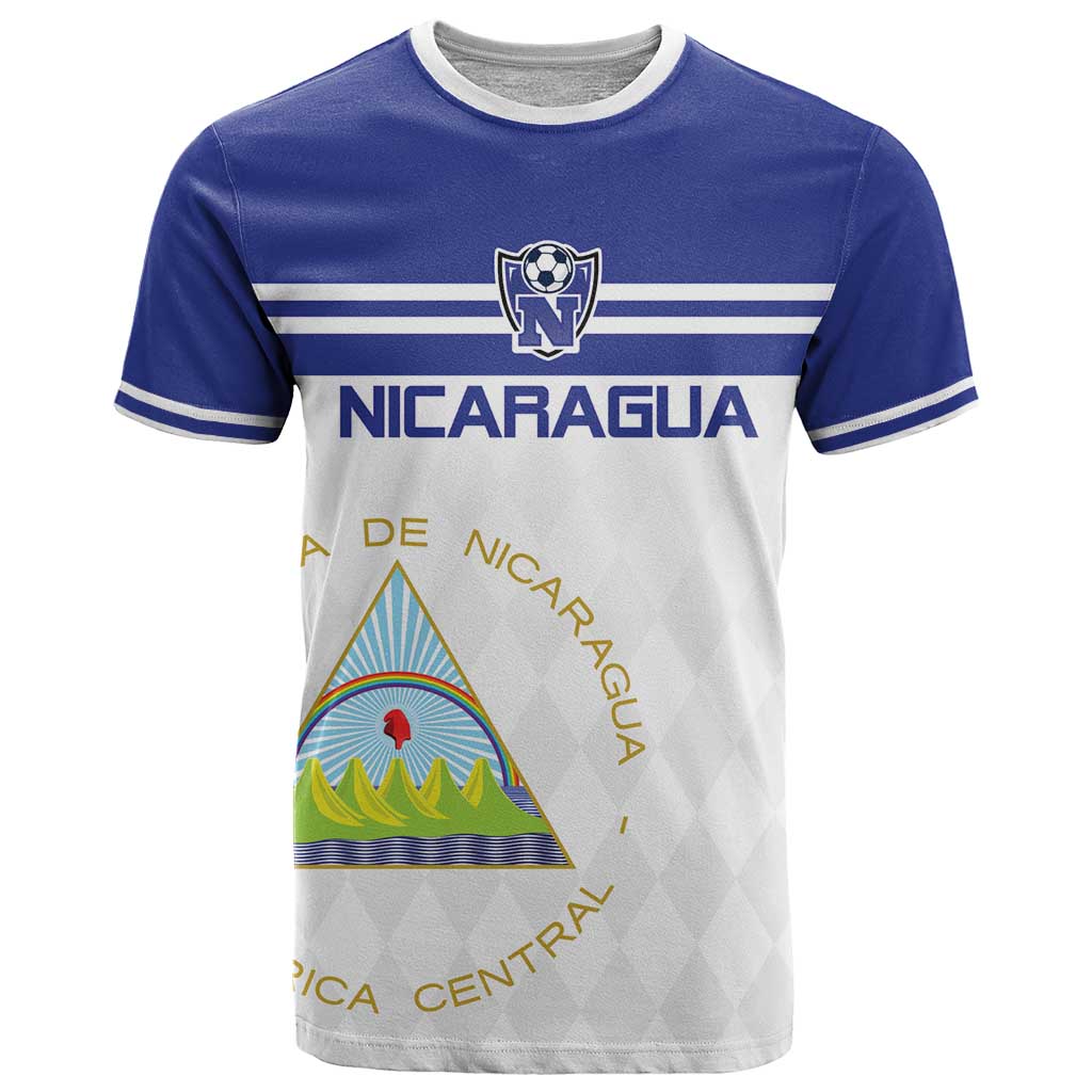 Custom Nicaragua Football T-Shirt La Azul y Blanco Graphic Tee