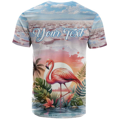 Personalized Bonaire Caribbean Flamingo T-Shirt Pink Salt Flats Graphic Tee