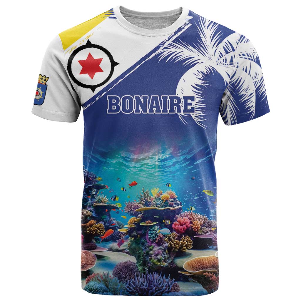 Personalized Bonaire Underwater Tropical Corals Reef T-Shirt With Colorful Sea Fish Graphic Tee