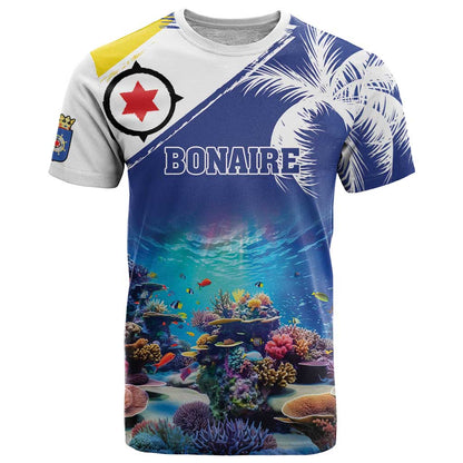 Personalized Bonaire Underwater Tropical Corals Reef T-Shirt With Colorful Sea Fish Graphic Tee