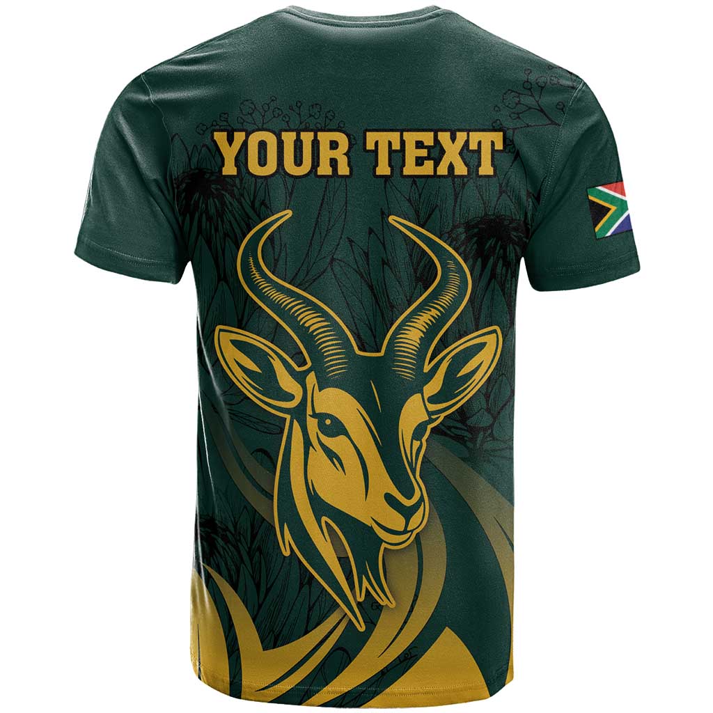 Personalized South Africa Springbok T-Shirt With Trendy Protea Flowers Patterns Graphic Tee