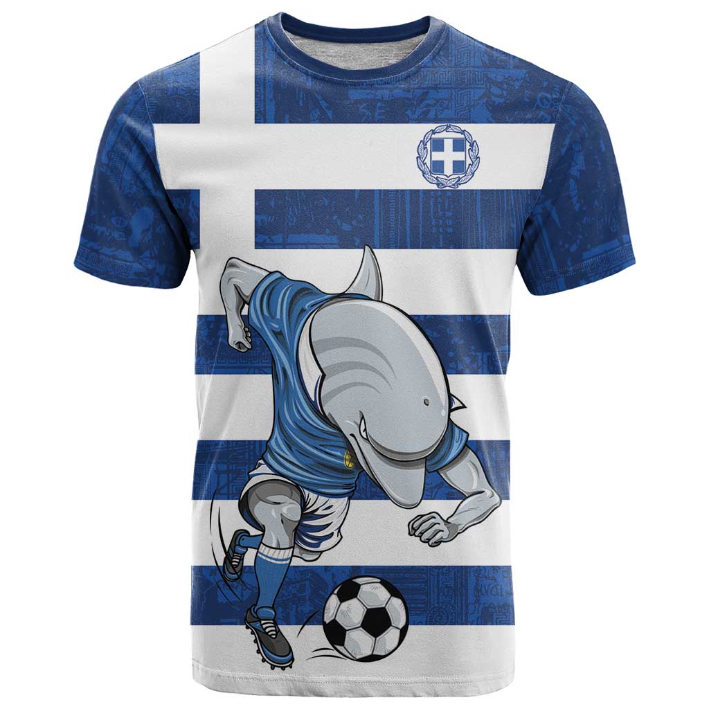 Greece Football T-Shirt Dolphin Mascot Grunge Style Graphic Tee