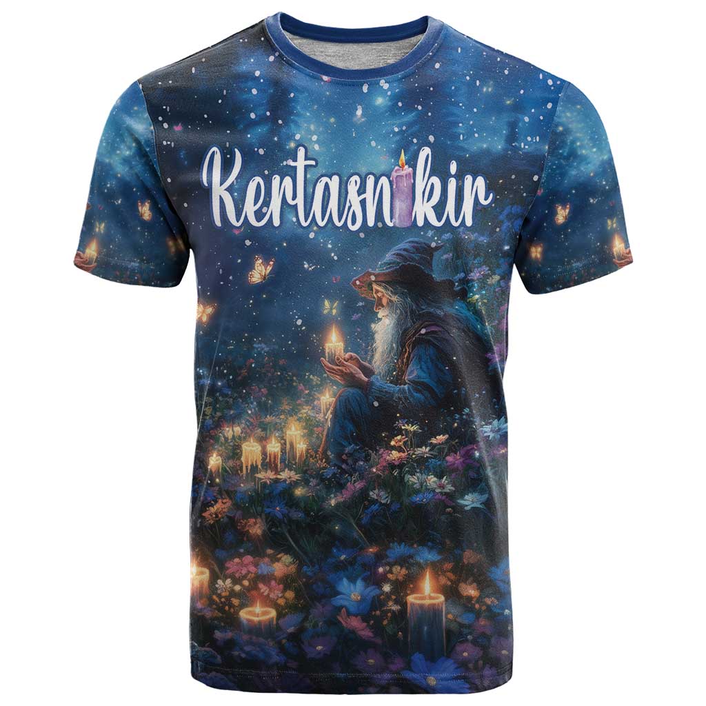 Personalized Iceland Yule Lads Christmas T-Shirt Merry Kertasnikir Under Vibrant Flowers Graphic Tee