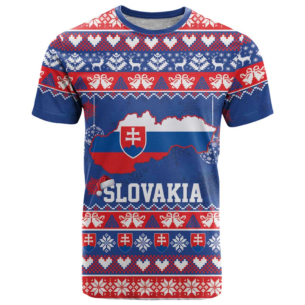 Slovakia Christmas T-Shirt Slovakian Double Cross Map Graphic Tee
