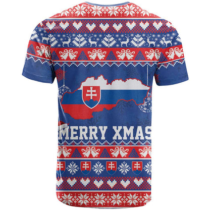 Slovakia Christmas T-Shirt Slovakian Double Cross Map Graphic Tee