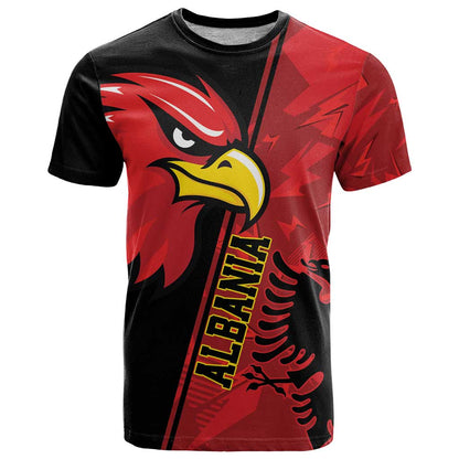 Albania Eagle T-Shirt National Emblem Grunge Pattern Graphic Tee