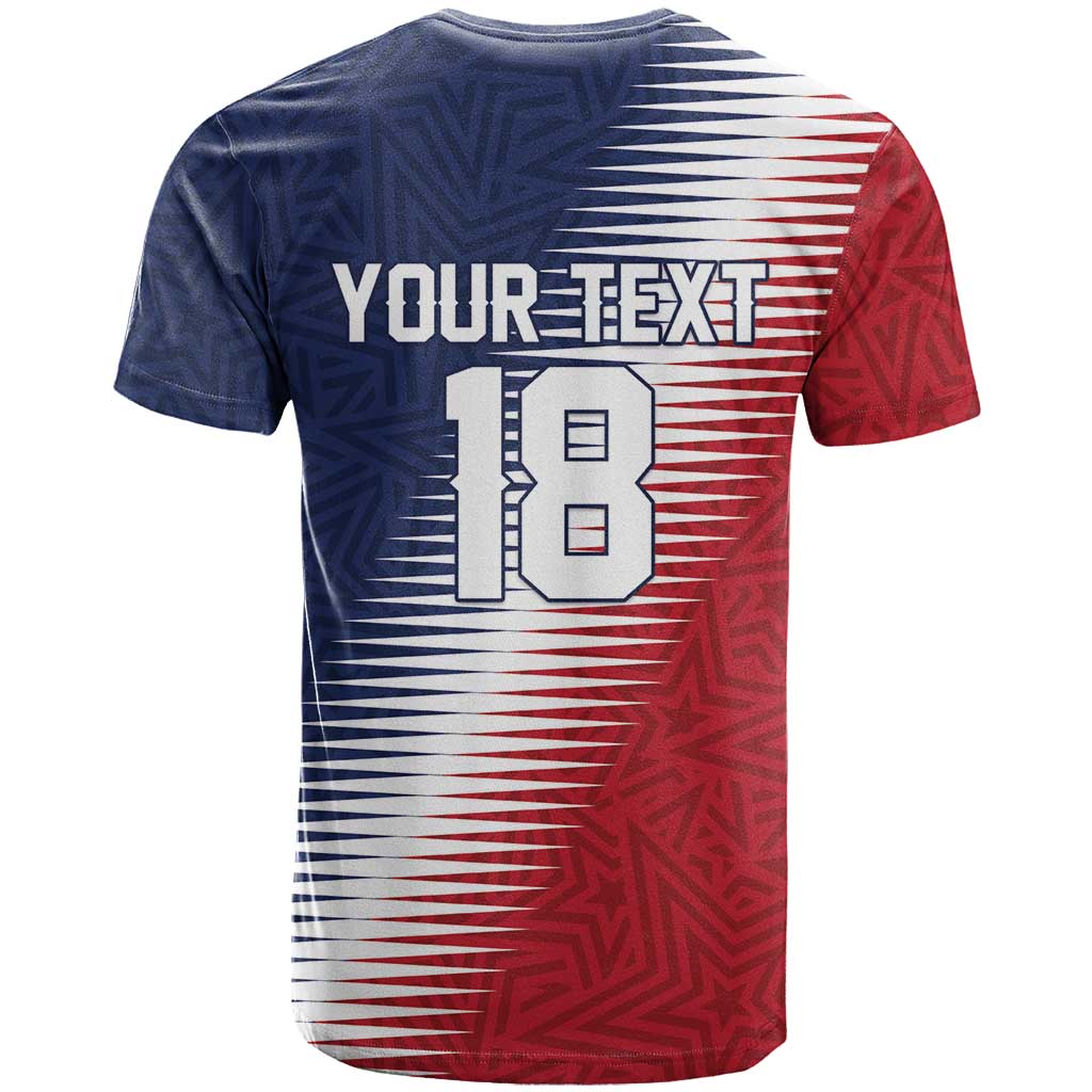 Custom USA Soccer Spirit T-Shirt Abstract Stars Style Graphic Tee