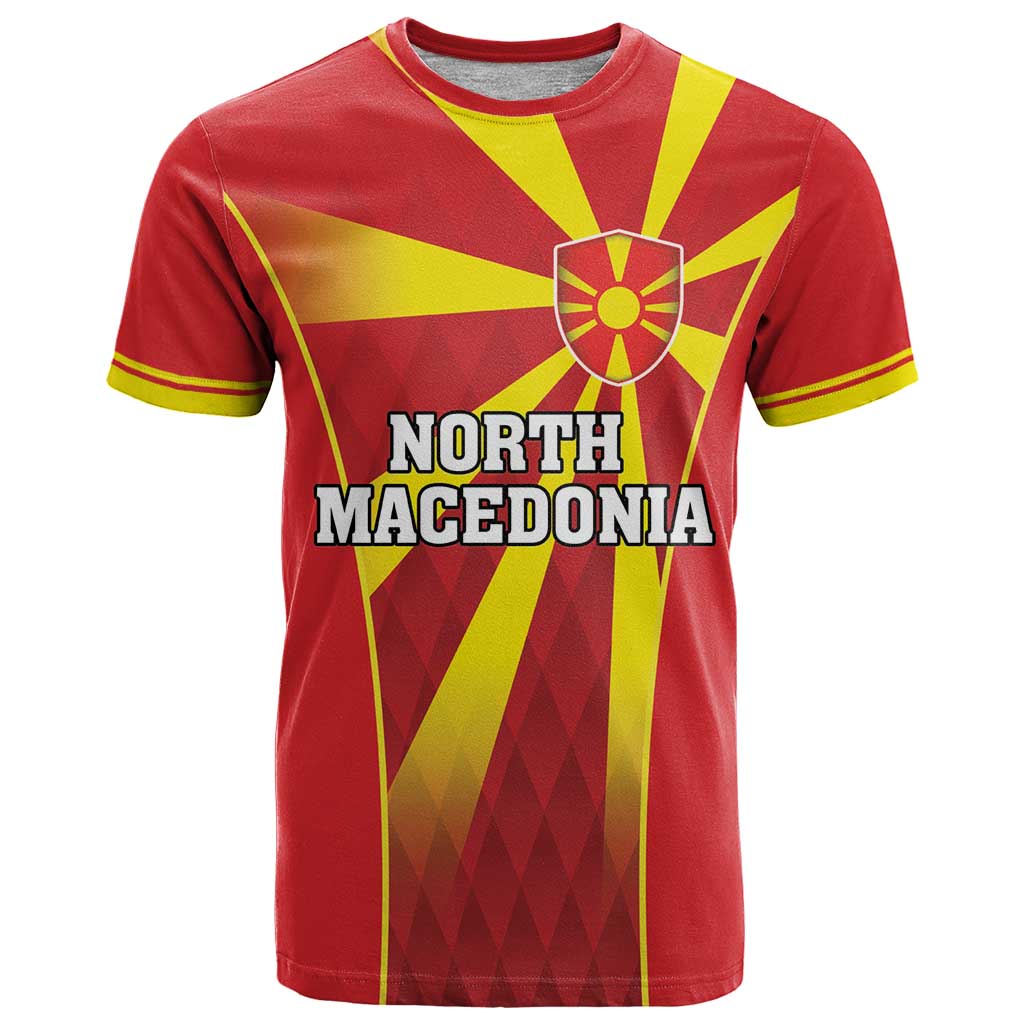 Custom North Macedonia Football T-Shirt Come On Lavovi Graphic Tee