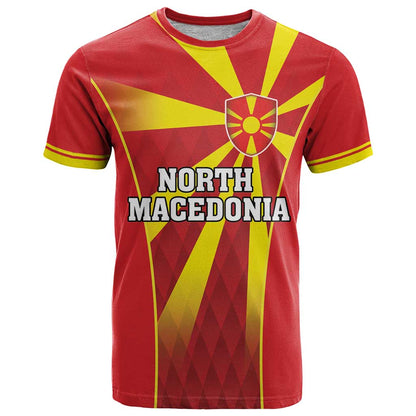 Custom North Macedonia Football T-Shirt Come On Lavovi Graphic Tee