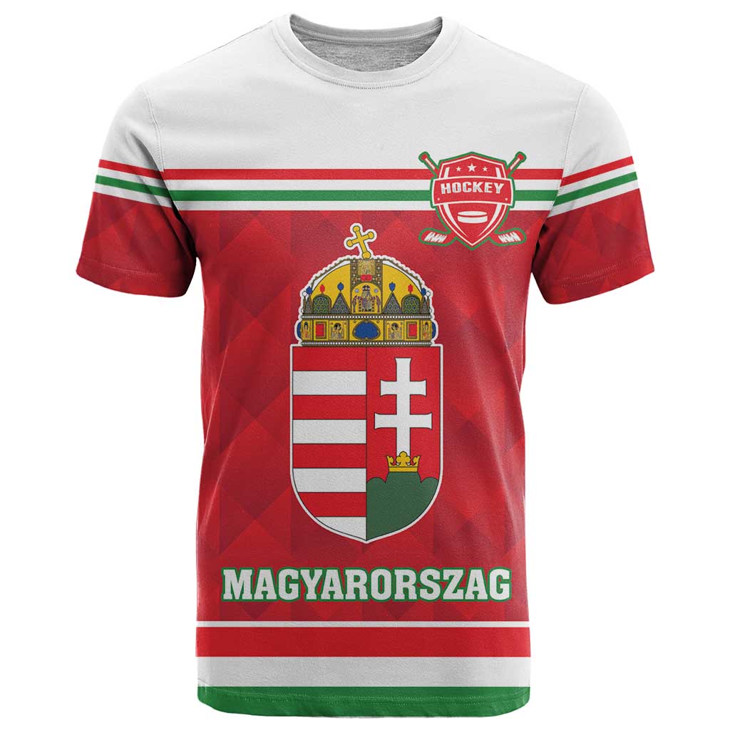 Custom Hungary Hockey T-Shirt Magyarorszag Sporty Style Graphic Tee