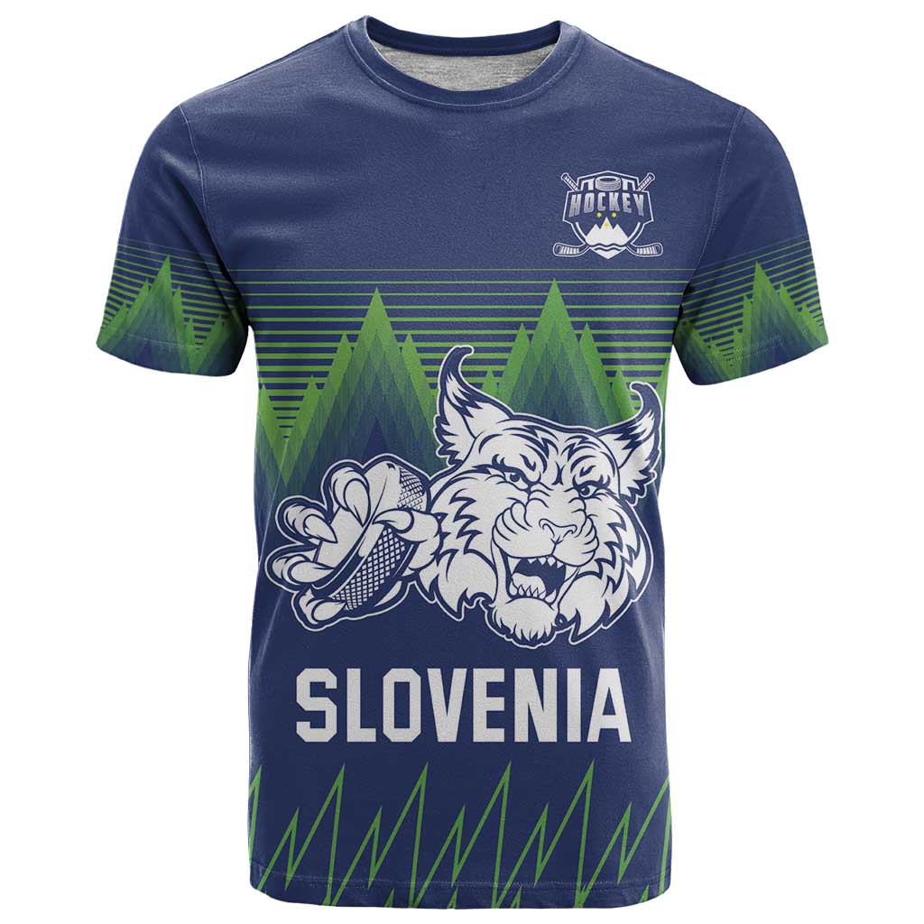 Custom Slovenia Hockey T-Shirt Slovenija Lynx Mascot Graphic Tee