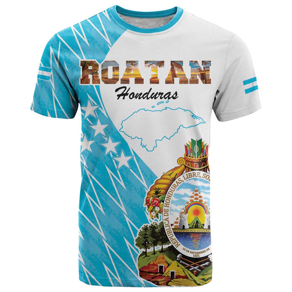 Personalized Honduras Coat Of Arms T-Shirt Flag Color Style Graphic Tee