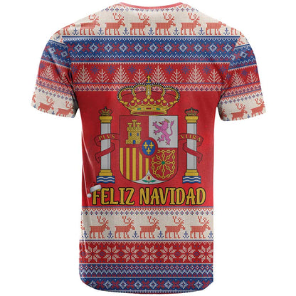 Spain Coat Of Arms Christmas T-Shirt Feliz Navidad Graphic Tee