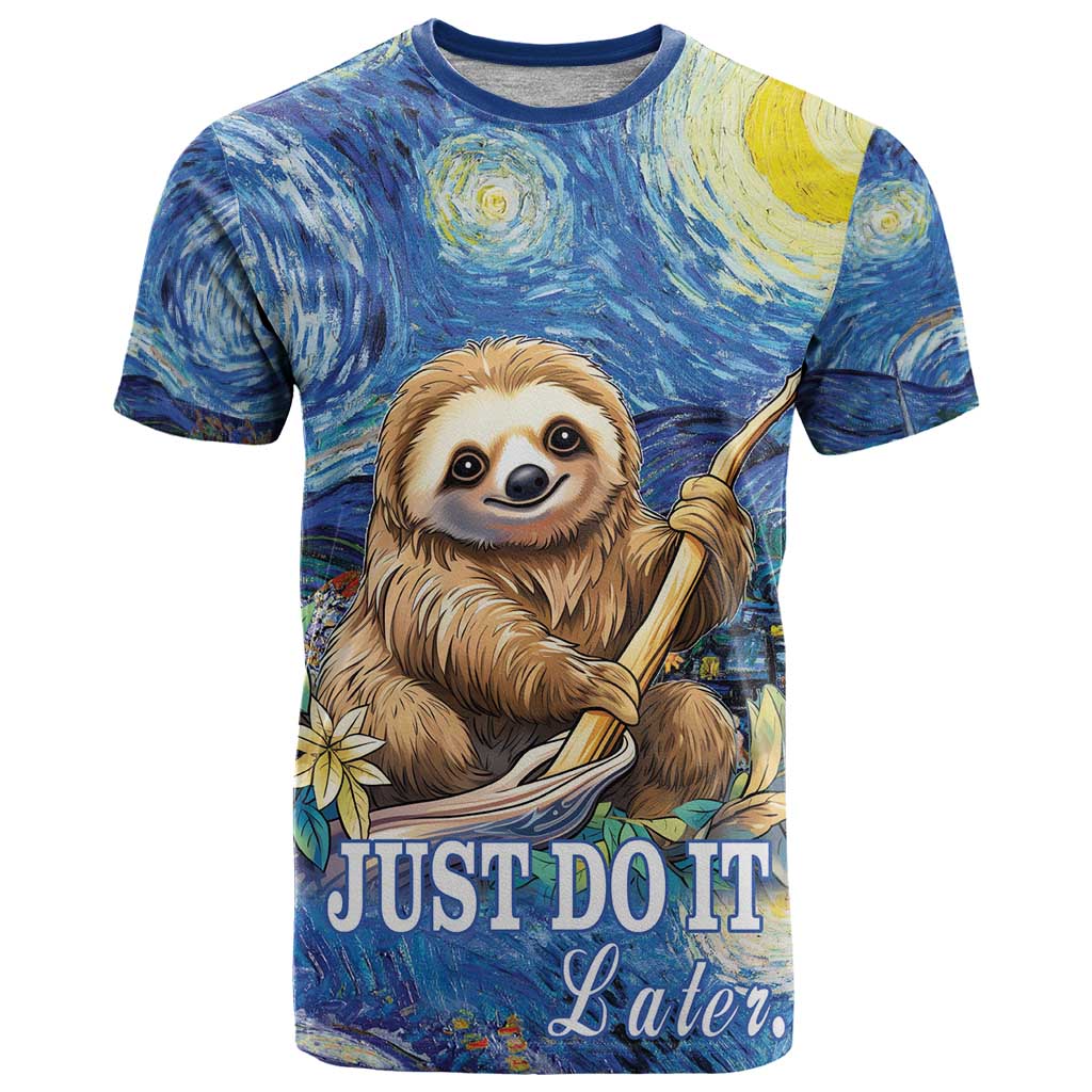Sloth Starry Night T-Shirt I'm Not Lazy Graphic Tee