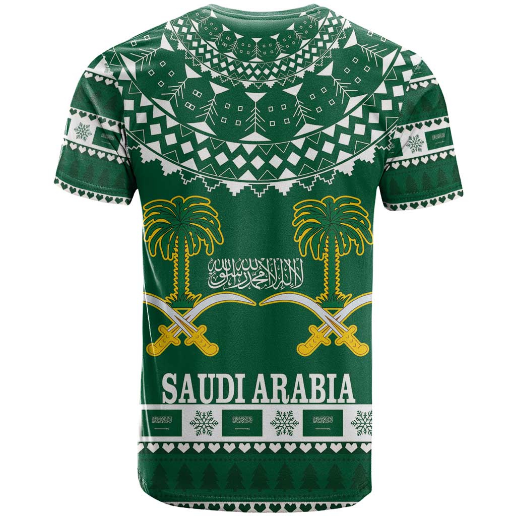 Saudi Arabia Christmas T-Shirt Coat Of Arms Milad Mubarak Graphic Tee