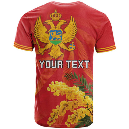 Personalized Montenegro Independence Day T-Shirt Coat Of Arms With Mimoza Graphic Tee