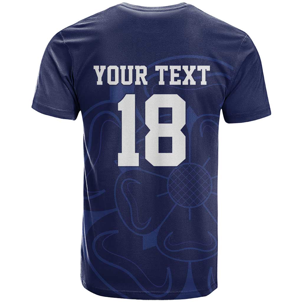 Custom Yorkshire Viking Spirit T-Shirt White Rose of York Navy Version Graphic Tee