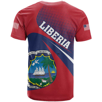 Liberia Coat Of Arms T-Shirt Red Version Graphic Tee