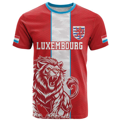 Custom Luxembourg Football T-Shirt Les Lions Rouges Graphic Tee