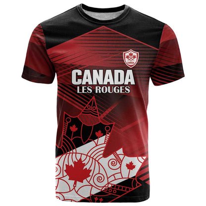 Custom Canada Soccer T-Shirt Les Rouges Maple Leaf Graphic Tee