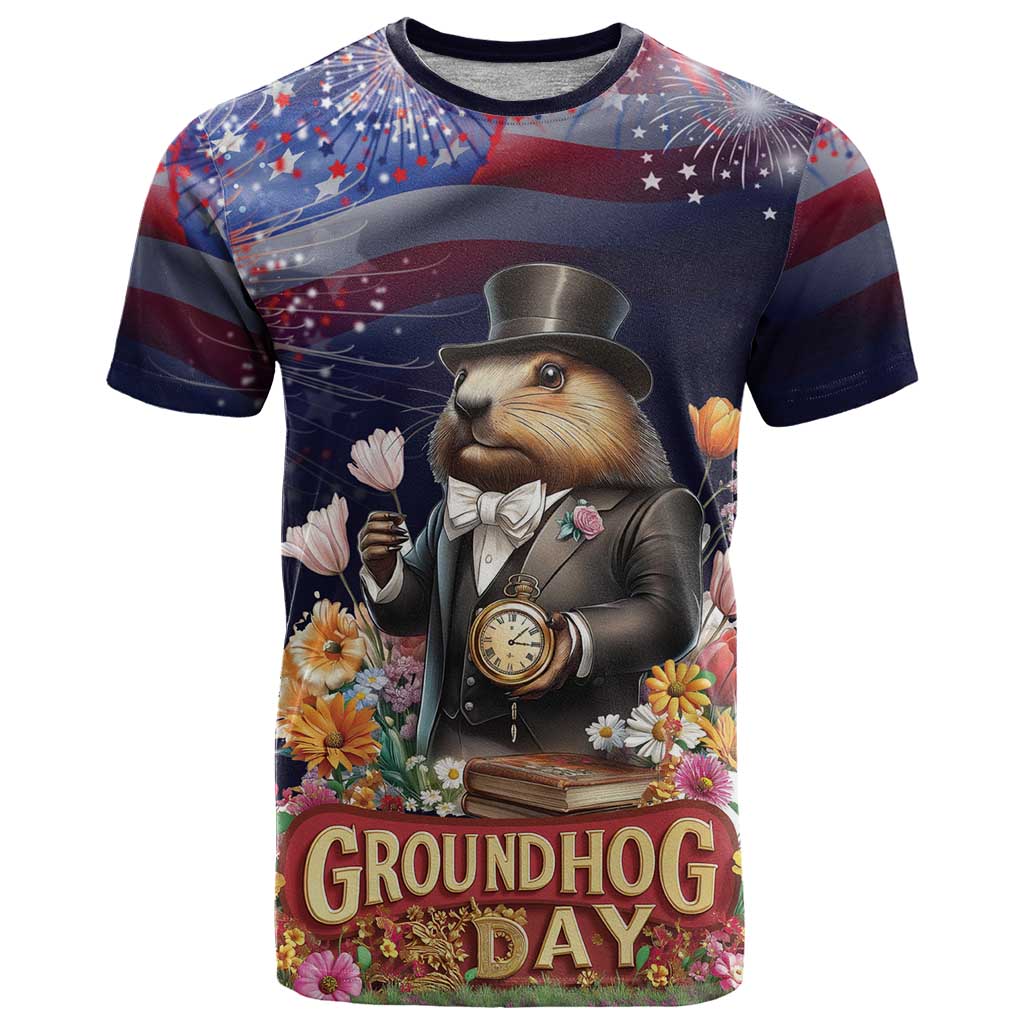 Groundhog Day Gentleman T-Shirt Same Day Again Graphic Tee
