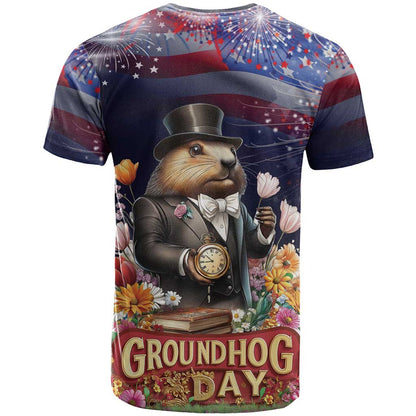 Groundhog Day Gentleman T-Shirt Same Day Again Graphic Tee