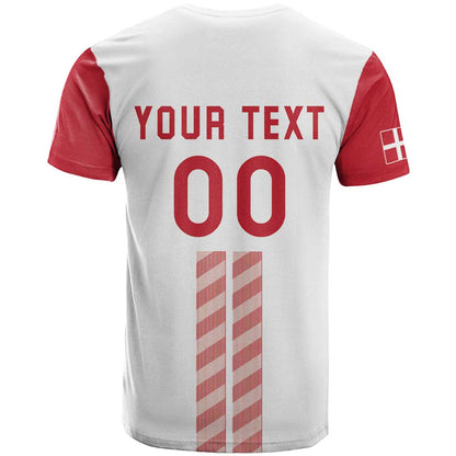 Custom Denmark Football T-Shirt Danish Dynamite White Version Graphic Tee