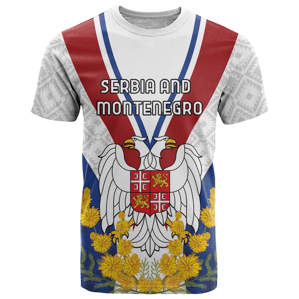 Personalized Serbia and Montenegro National Day T-Shirt Coat Of Arms Flag Style Since1992 Graphic Tee