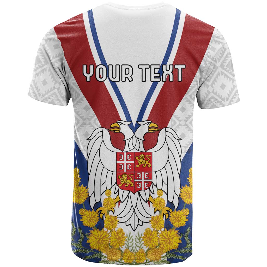 Personalized Serbia and Montenegro National Day T-Shirt Coat Of Arms Flag Style Since1992 Graphic Tee