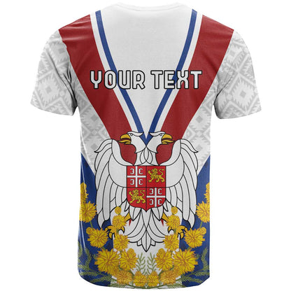 Personalized Serbia and Montenegro National Day T-Shirt Coat Of Arms Flag Style Since1992 Graphic Tee