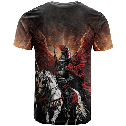 Polish Winged Hussars T-Shirt Polska Legendary Cavalry Warrior Graphic Tee