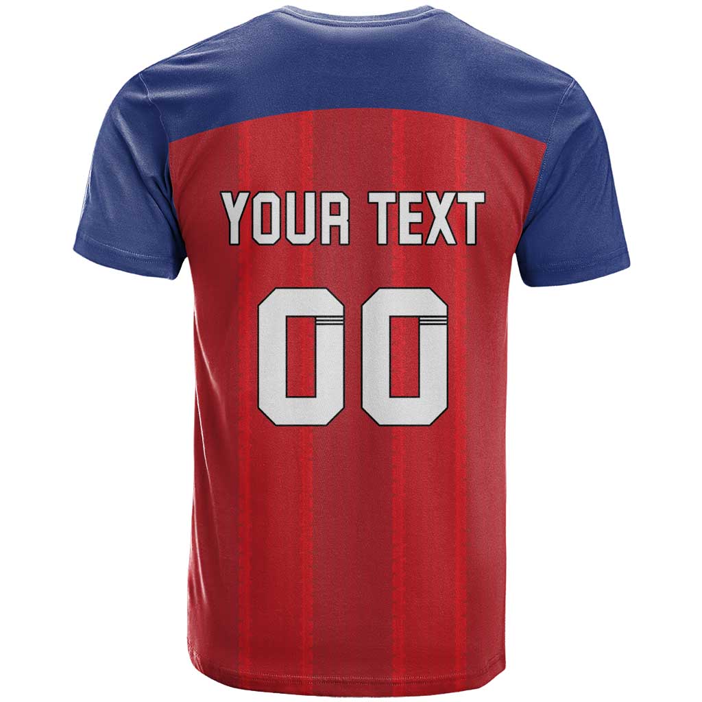 Custom Liechtenstein Football T-Shirt Come On The Blue-Reds Graphic Tee