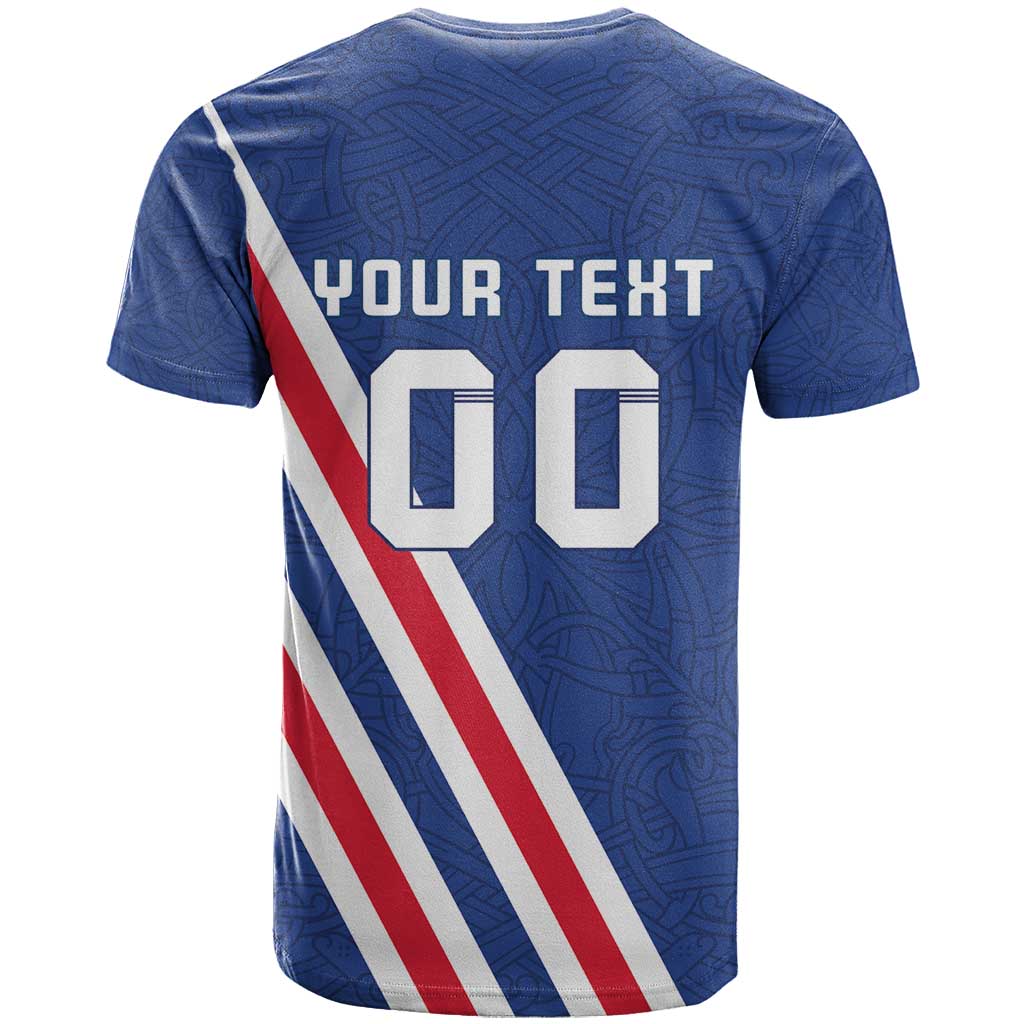 Custom Iceland Football T-Shirt Strakarnir Okkar Celtic Pattern Graphic Tee