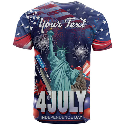 Personalized United States Independence Day T-Shirt Statue of Liberty for 4th of July Graphic Tee