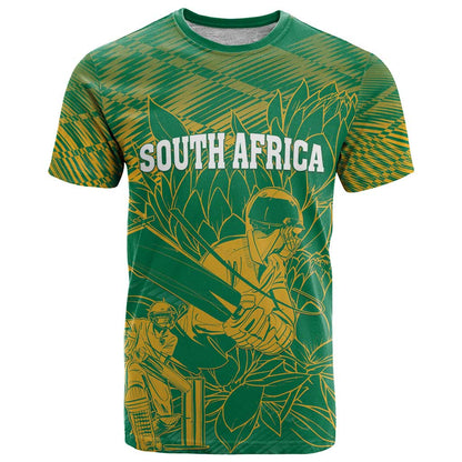 Custom Cricket South Africa T-Shirt Proteas Go Champion Green Version Graphic Tee