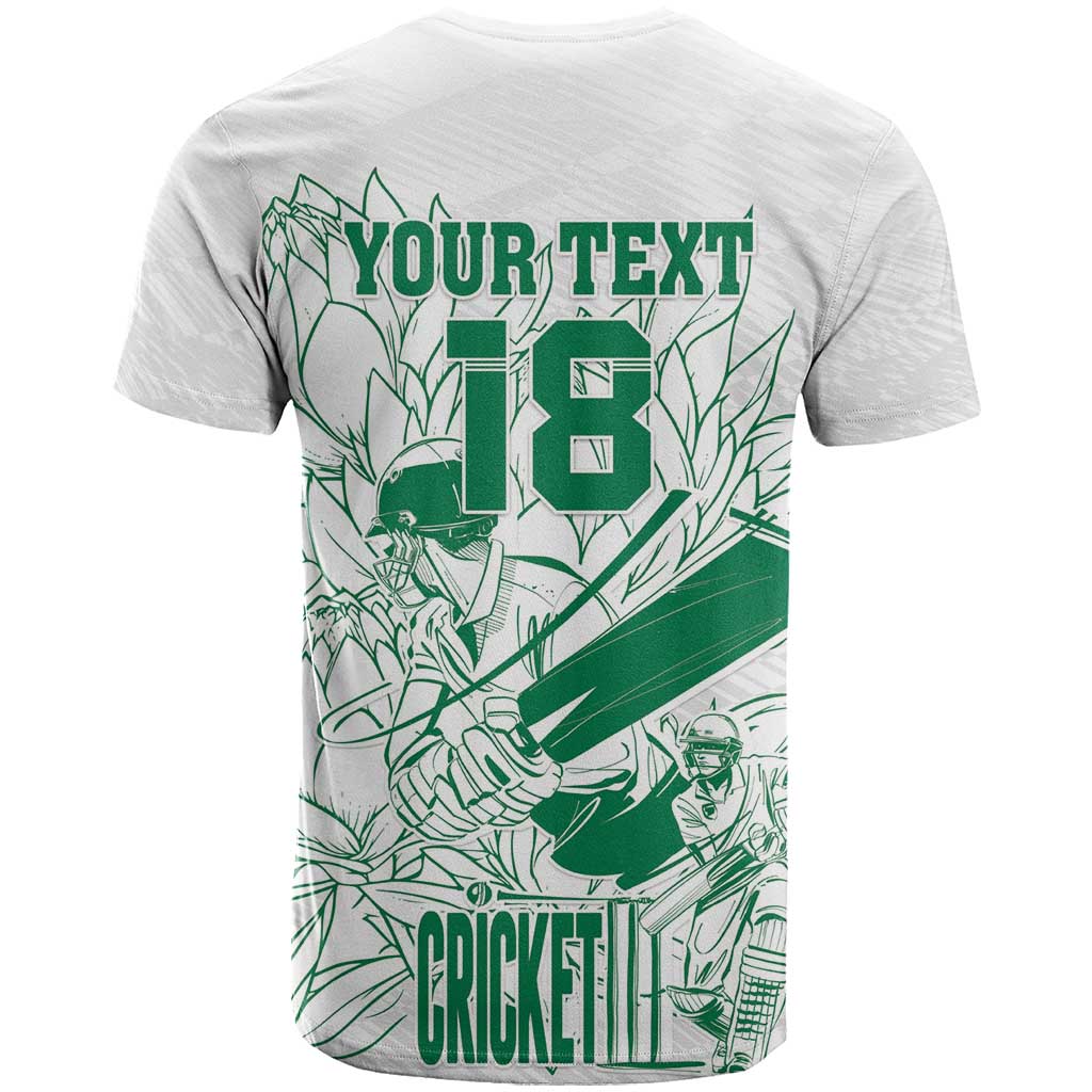 Custom Cricket South Africa T-Shirt Proteas Go Champion White Version Graphic Tee