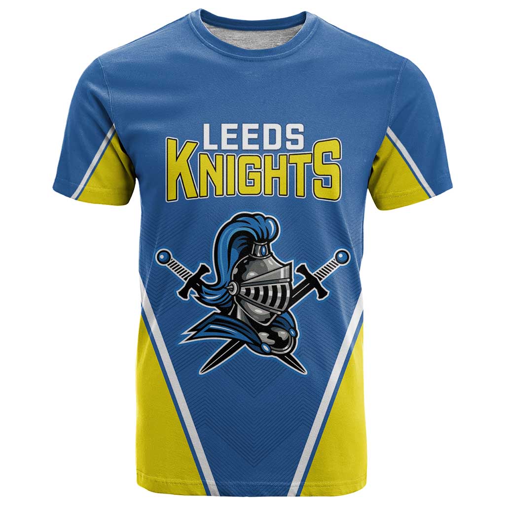 Custom West Knights of Yorkshire T-Shirt Skate Hard Hit Harder Blue Version Graphic Tee