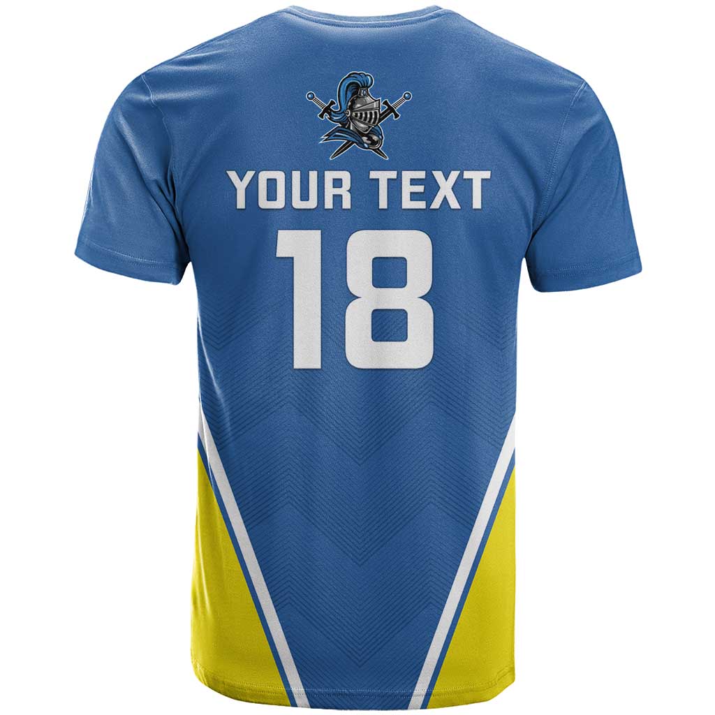 Custom West Knights of Yorkshire T-Shirt Skate Hard Hit Harder Blue Version Graphic Tee