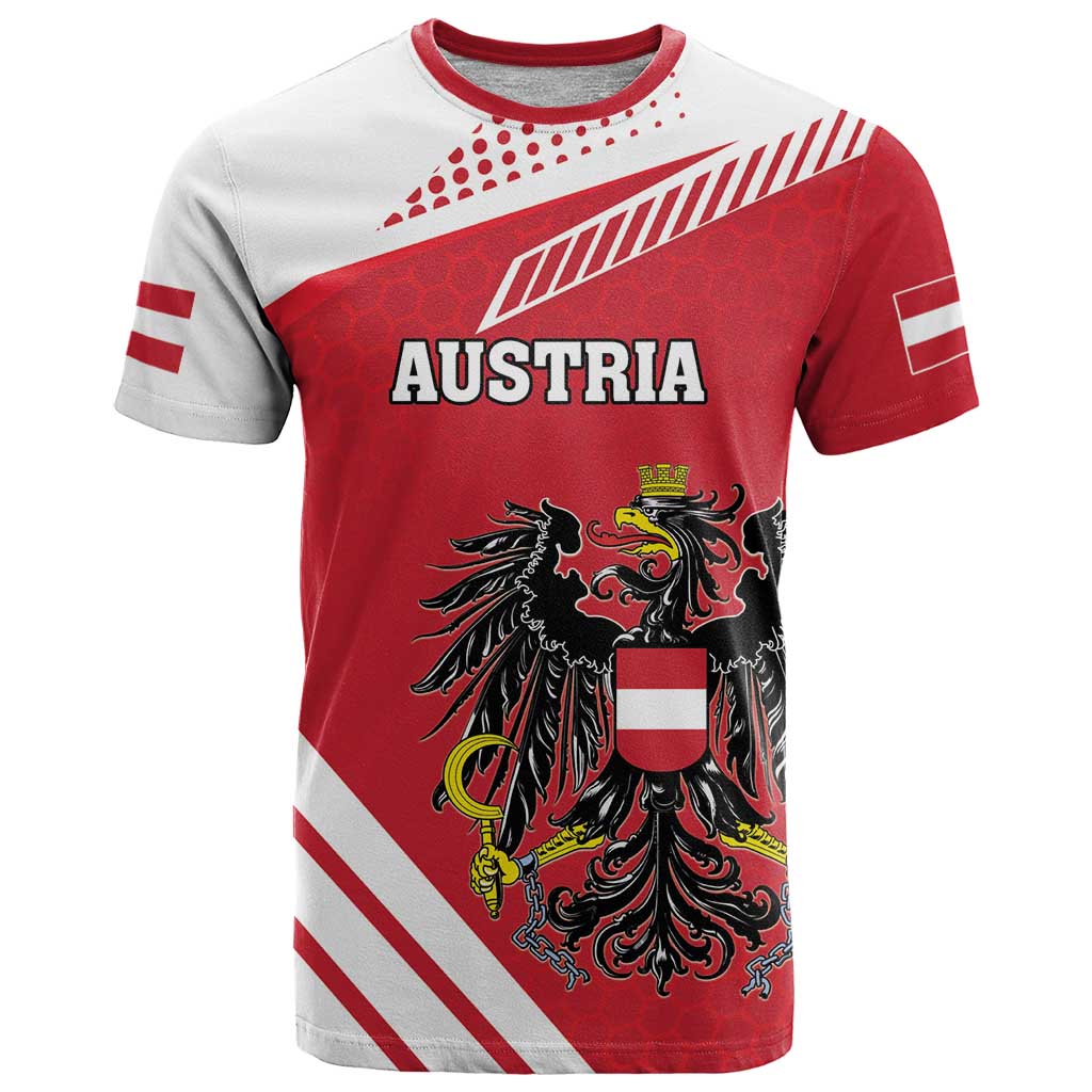 Personalized Austria Coat Of Arms T-Shirt Flag Style Graphic Tee