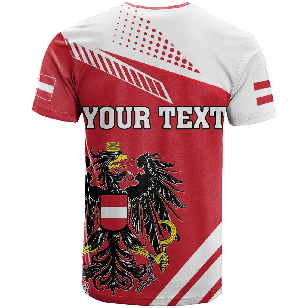 Personalized Austria Coat Of Arms T-Shirt Flag Style Graphic Tee