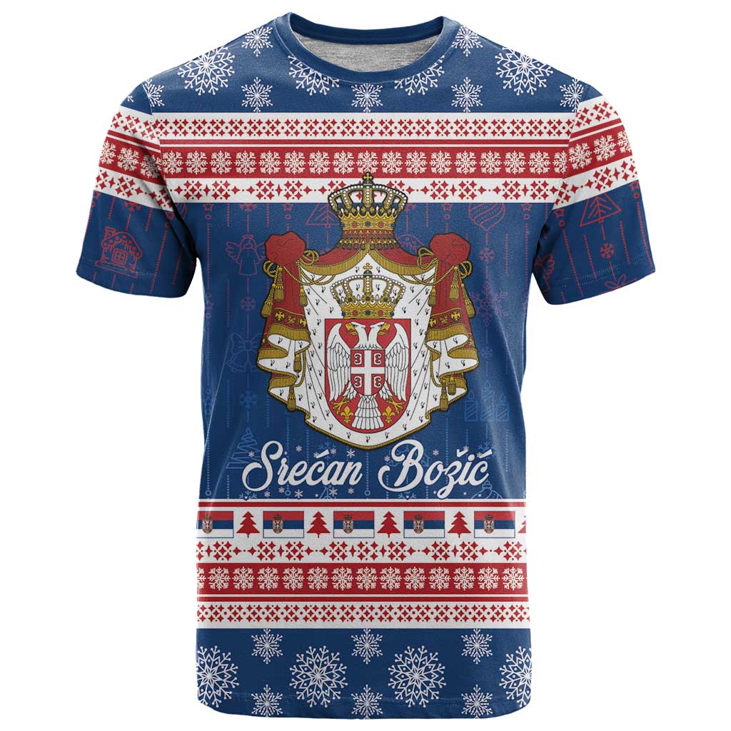 Serbia Christmas T-Shirt Coat Of Arms Srecan Bozic Graphic Tee