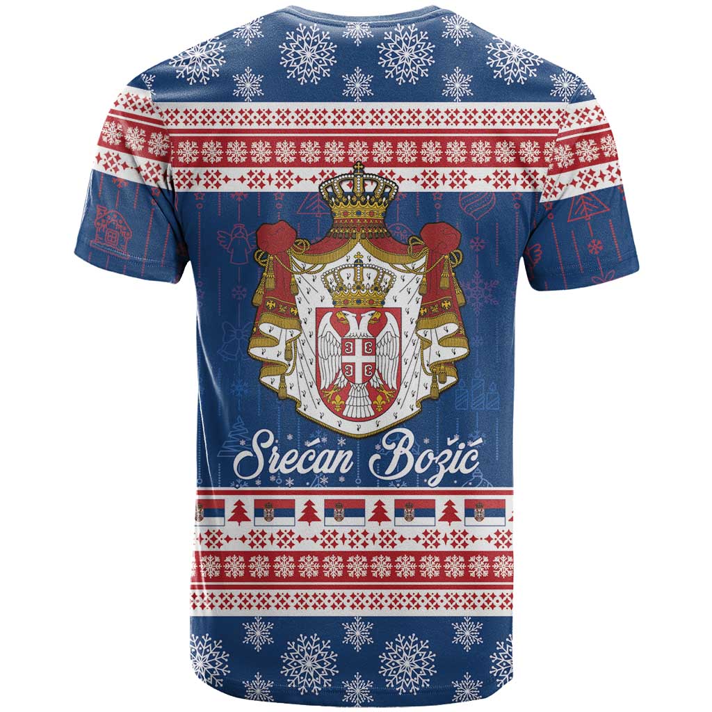 Serbia Christmas T-Shirt Coat Of Arms Srecan Bozic Graphic Tee