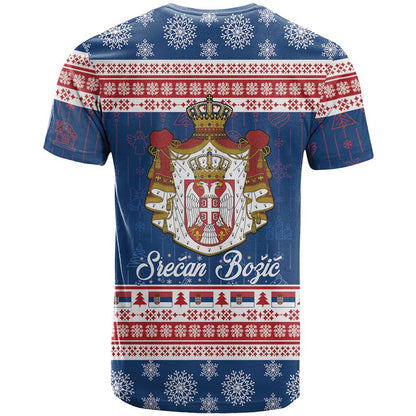 Serbia Christmas T-Shirt Coat Of Arms Srecan Bozic Graphic Tee