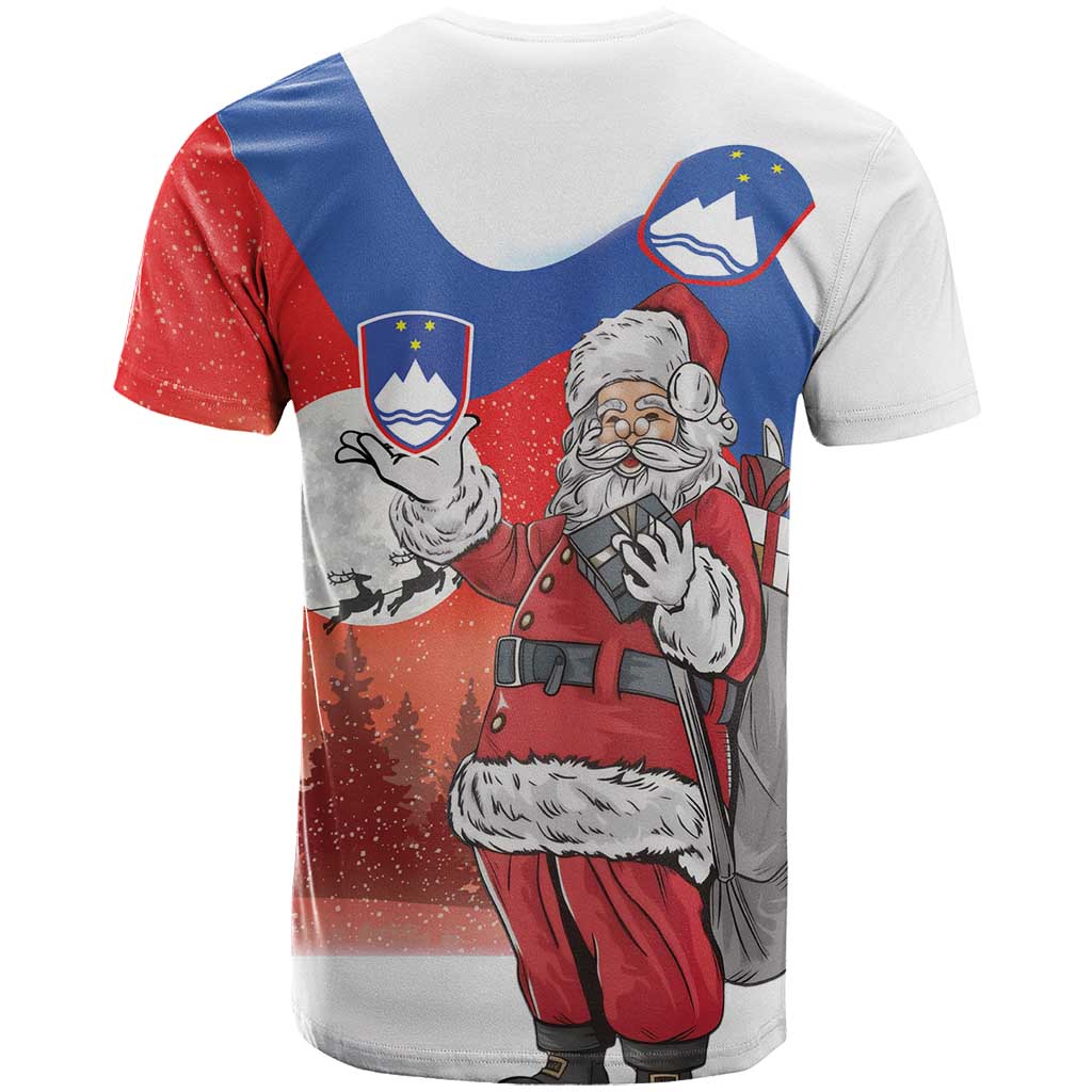 Slovenia Santa Christmas T-Shirt Slovenija Vesel Bozic Flag Style Graphic Tee