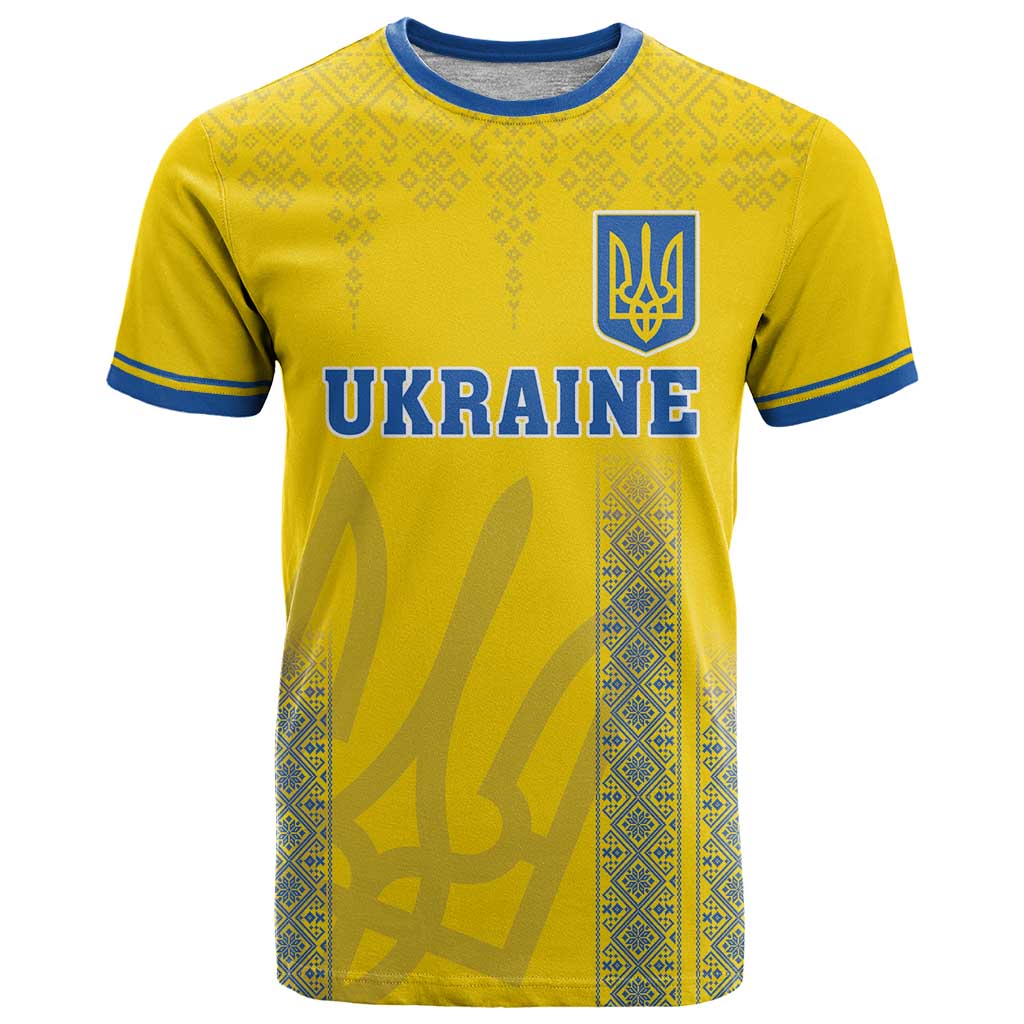 Custom Ukraine Football T-Shirt Come On Zbirna Yellow Version Graphic Tee