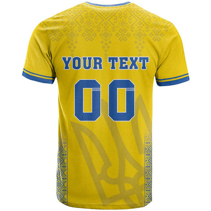Custom Ukraine Football T-Shirt Come On Zbirna Yellow Version Graphic Tee