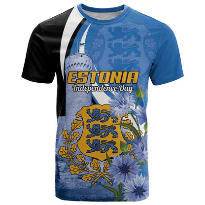 Estonia Independence Day Personalized T-Shirt Pikk Hermann Tower Estonian Pride Graphic Tee