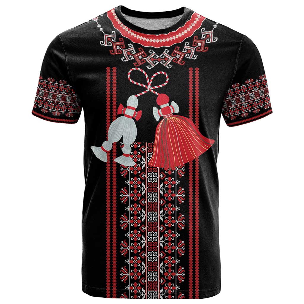 Traditional Spring Martisor Day T-Shirt Romanian Embroidery Patterns Graphic Tee